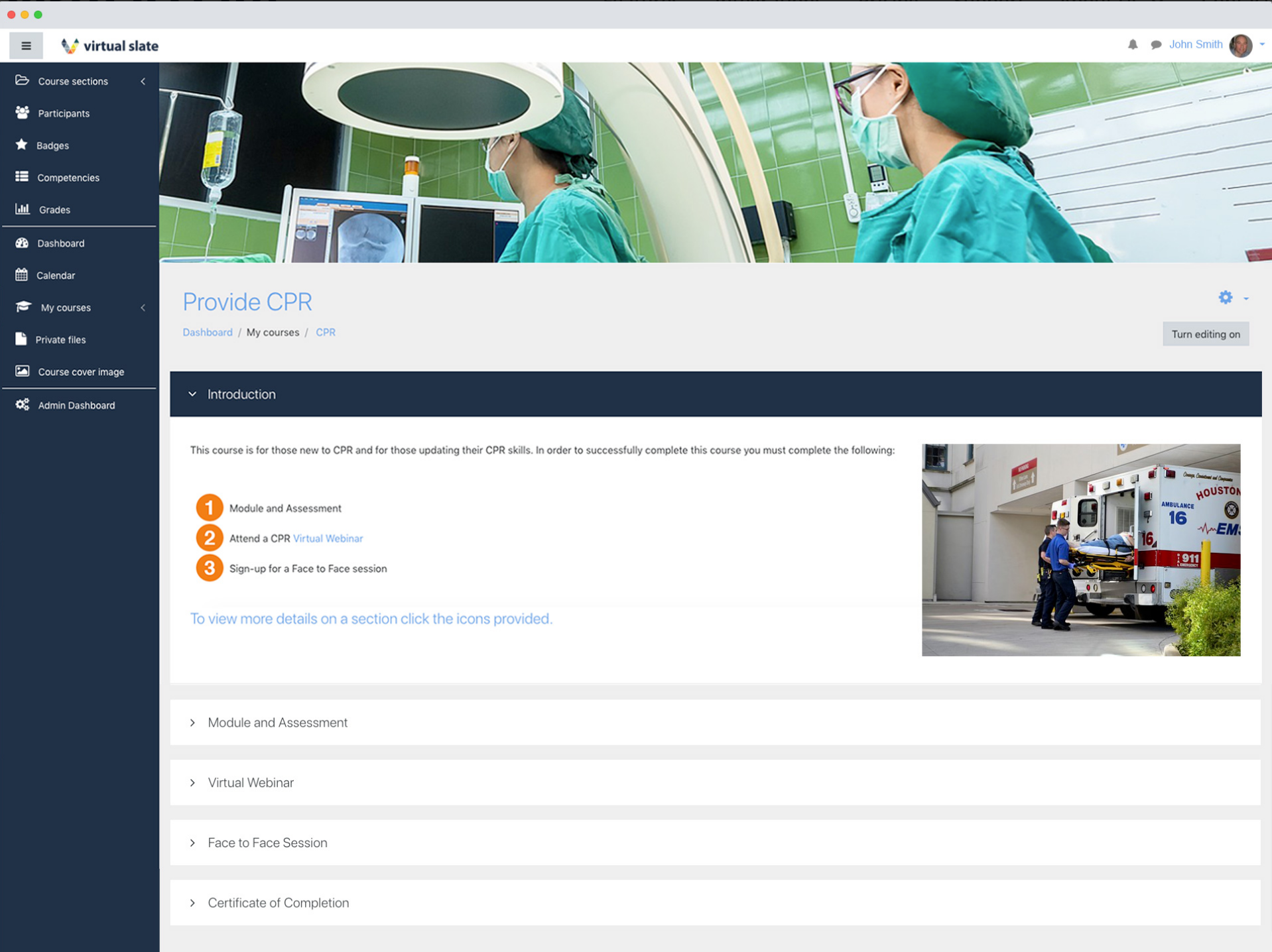 screenshot of Virtual Slate